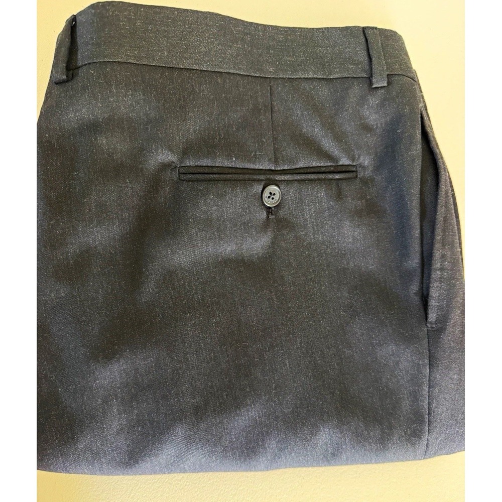 Tommy Hilfiger Men's 44x29 Gray Wool Twill Dress Pants Pleated Tapered Pockets